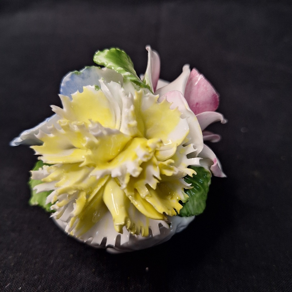 Radnor Bone China Flower Figurine Staffordshire England Hand Made Floral Basket